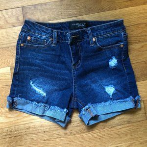 Distressed Denim Shorts Size 12 Kids, Frayed Hem